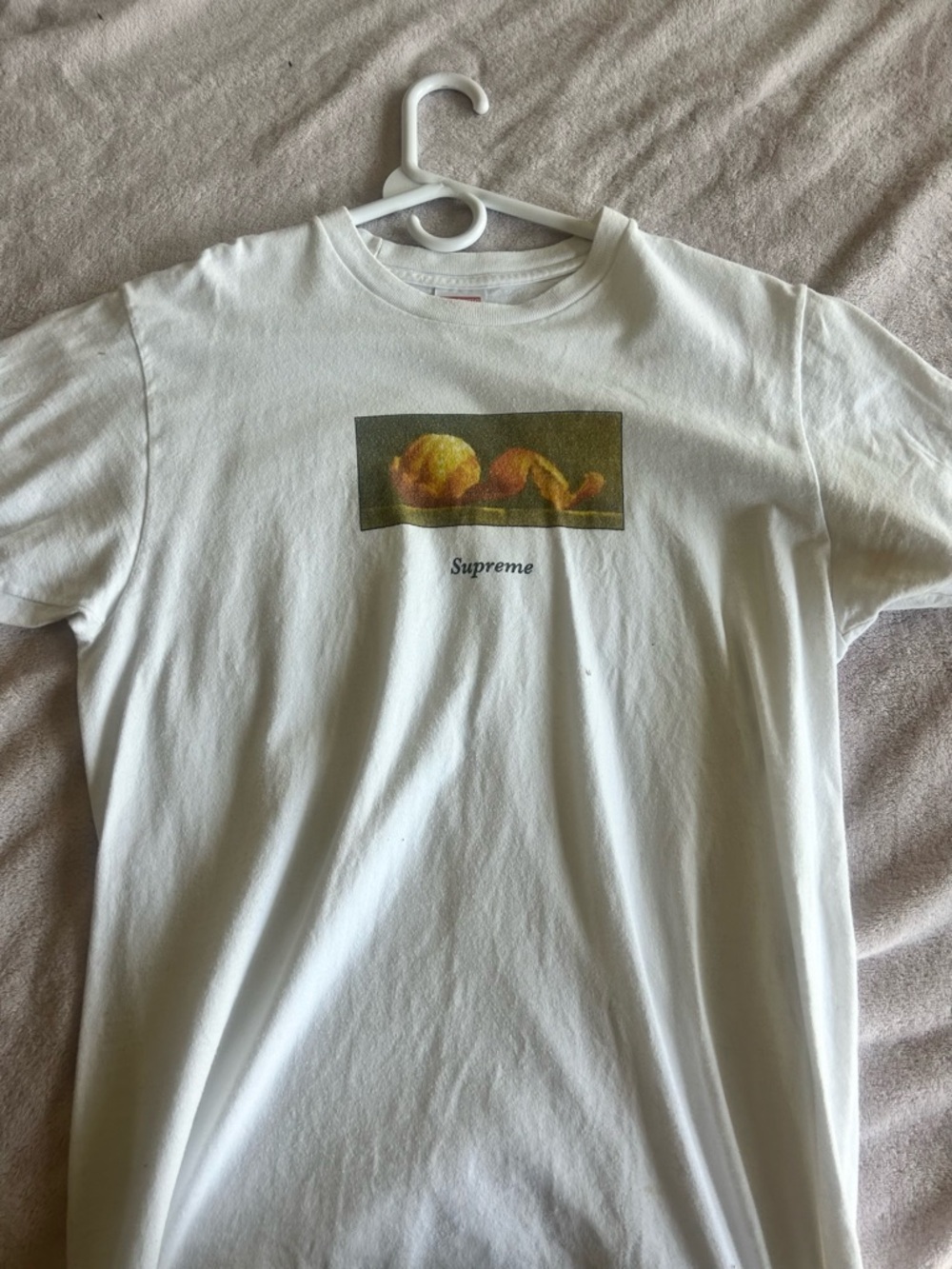 Supreme White Graphic Fruit Box Logo Tee